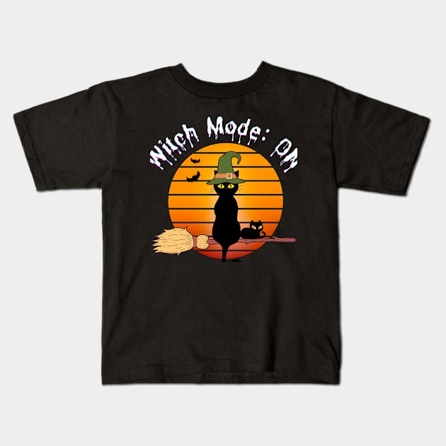 Halloween Witch Mode ON - Halloween 2023 Kids T-Shirt by Barts Arts